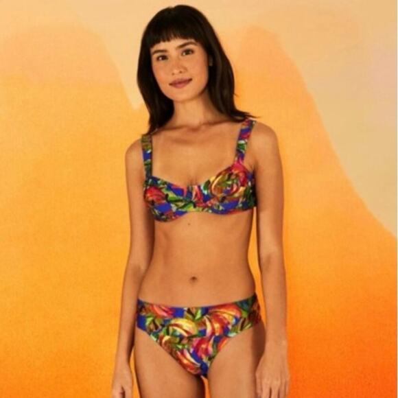 Farm Rio Banana Mix Bikini Set S Top M Bottom Tropical Print Colorful NEW/NWT - Picture 1 of 16